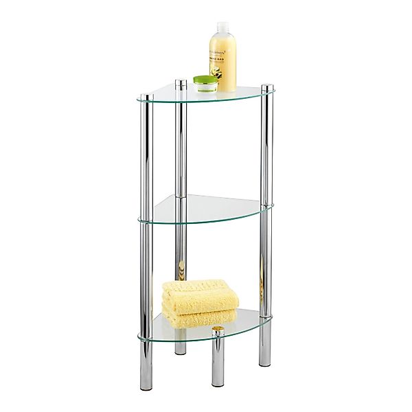 Wenko Haushalts- und Badeckregal Yago chrom mit 3 Glasplatten günstig online kaufen