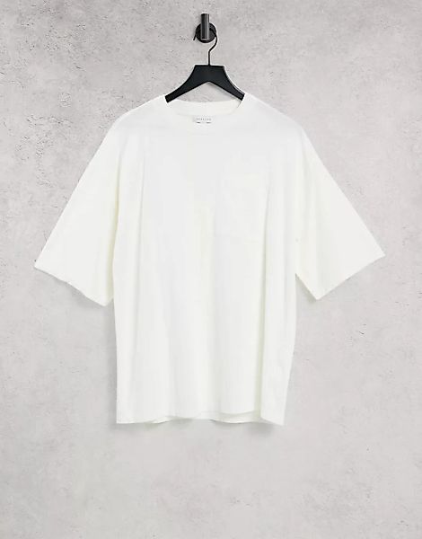 Topshop – Boysie – T-Shirt in Ecru-Weiß günstig online kaufen