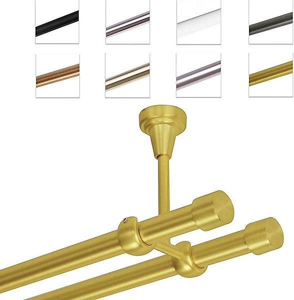 MDEKOR Gardinenstange Vorhangstange 19mm, 2-läufig, 2-läufig günstig online kaufen