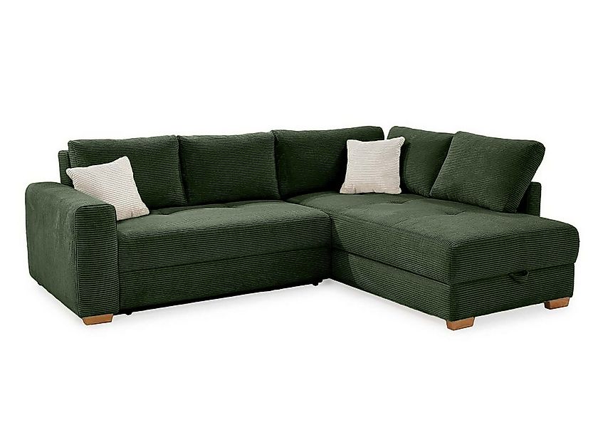 luma-home Ecksofa 15213, Dauerschläfer B257/T206/H85 cm mit Bettkasten und günstig online kaufen