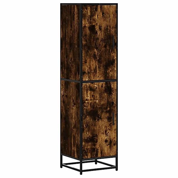 vidaXL Highboard Räuchereiche 35,5x35x139 cm Holzwerkstoff Metall 849056 günstig online kaufen