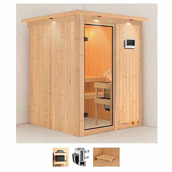 Karibu Sauna »Milaja«, 3,6-kW-Plug & Play Ofen mit externer Steuerung günstig online kaufen