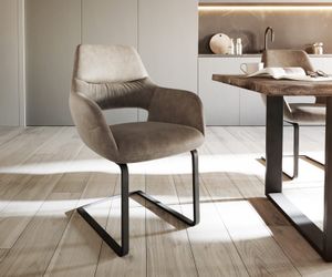 DELIFE Polsterstuhl Yago-Flex, mit Armlehnen Freischwinger günstig online kaufen