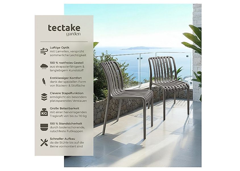 tectake Gartenstuhl Balkonstuhl, stapelbar, Belastbarkeit 110 kg, 47 x 58 x günstig online kaufen