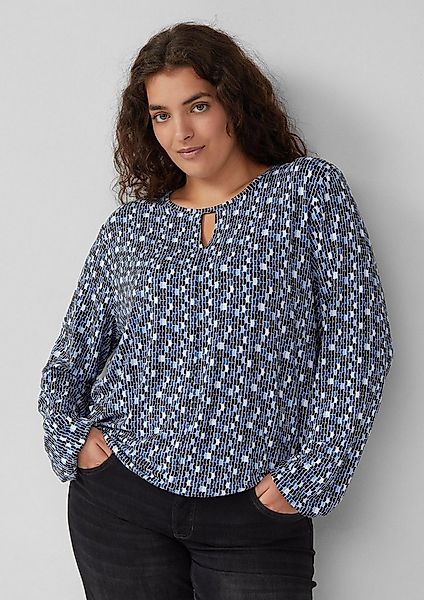 s.Oliver Langarmshirt T-Shirt T-Shirt mit All-over-Print und Elastikbündche günstig online kaufen