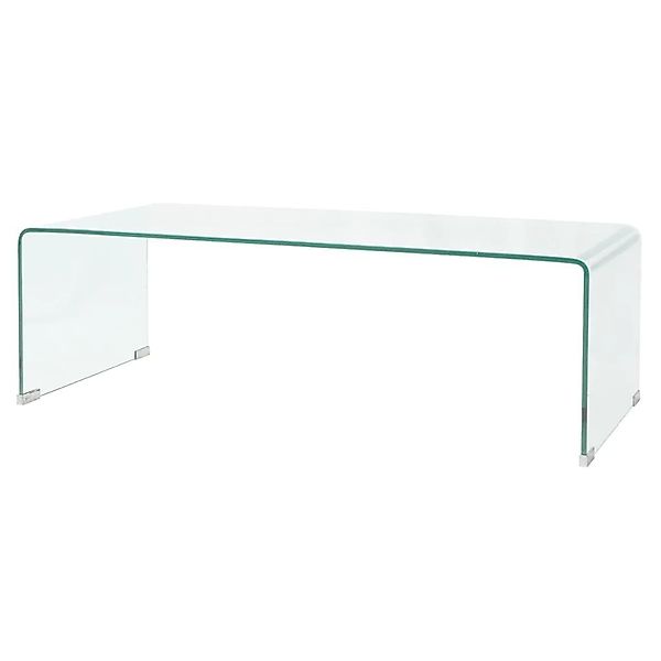 furnicato Couchtisch Hartglas 98x45x30 cm Transparent günstig online kaufen