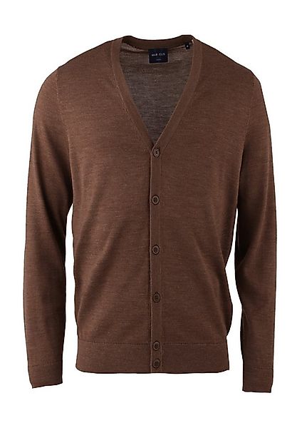 MARVELIS Strickjacke Cardigan - Merino - Casual Fit - Einfarbig - Braun (1- günstig online kaufen