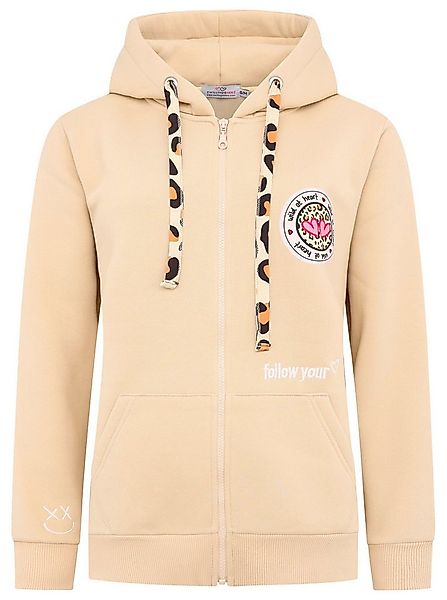 Zwillingsherz Kapuzensweatjacke Leo-Details, Langarm, Reißverschluss, Baumw günstig online kaufen