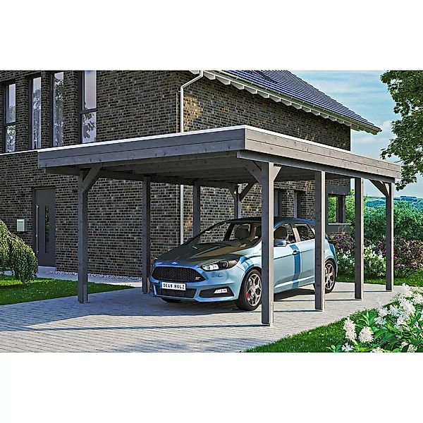 Carport Friesland Schiefergrau 397 x 555 cm mit Aluminiumdach günstig online kaufen