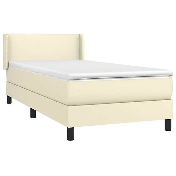 vidaXL Bett Boxspringbett mit Matratze Creme 100x200 cm Kunstleder günstig online kaufen