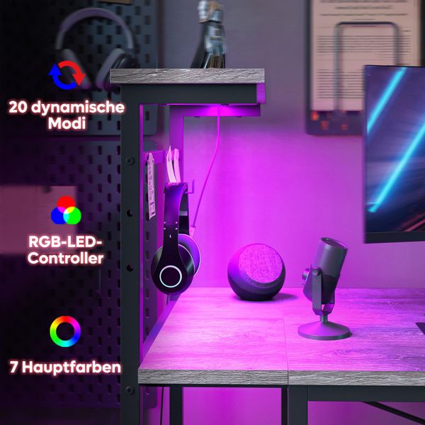 Bestier Gamingtisch Gaming Schreibtisch mit Regalen günstig online kaufen