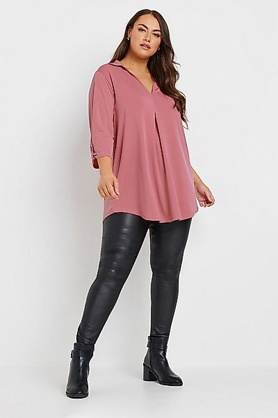 Stil Diva Blusentop Bluse in Übergröße mit V-Ausschnitt und langen Ärmeln günstig online kaufen
