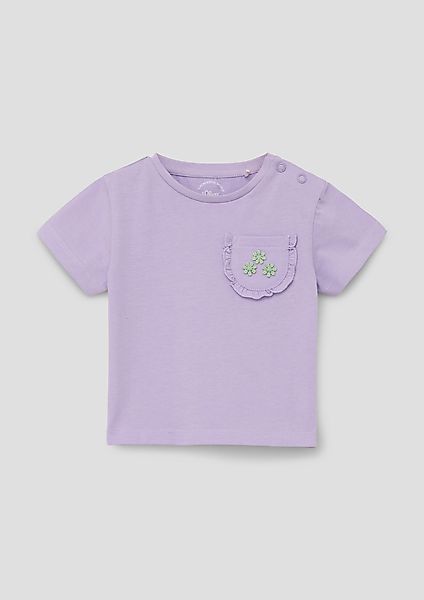s.Oliver Kurzarmshirt Baumwollshirt mit Brusttasche Rüschen, günstig online kaufen