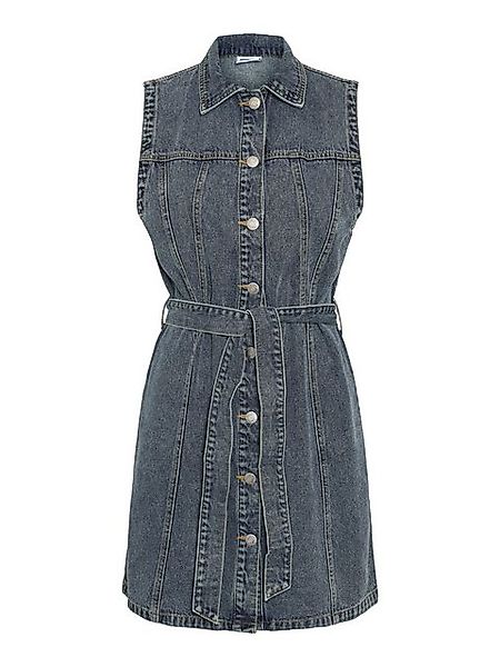 Noisy may Shirtkleid Ärmelloses Denim Design mit Kragen, Knopfleiste und Bi günstig online kaufen