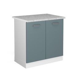 Vicco Spülenunterschrank R-Line, Blau-Grau/Weiß, 80 cm, günstig online kaufen