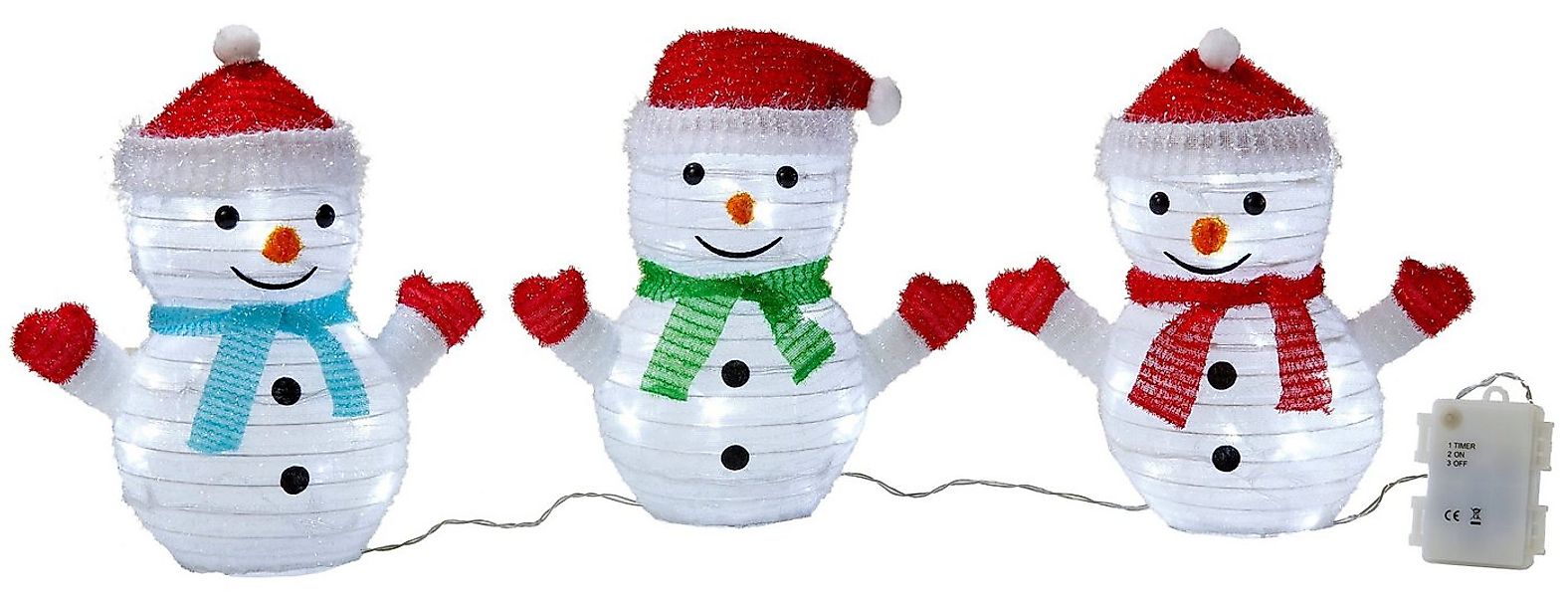 Northpoint Weihnachtsfigur LED Weihnachtsfiguren mit integriertem Timer 3er günstig online kaufen