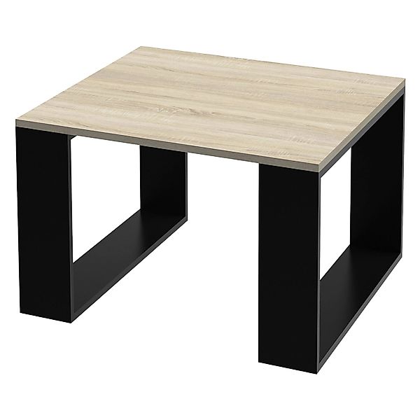 ML-Design Couchtisch 65x65x40 cm Eicheoptik-Schwarz Quadratischer günstig online kaufen