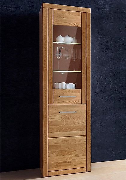 Home affaire Vitrine "Ribe,190cm hoch,35 cm tief,Fronten Massivholz,5Fächer günstig online kaufen