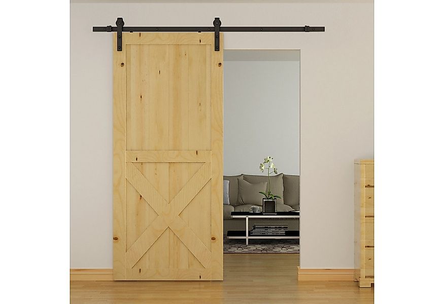 HOMCOM Türbeschlag 200 cm Komplett-Set mit Schienen, Rollen, Schienenstoppe günstig online kaufen