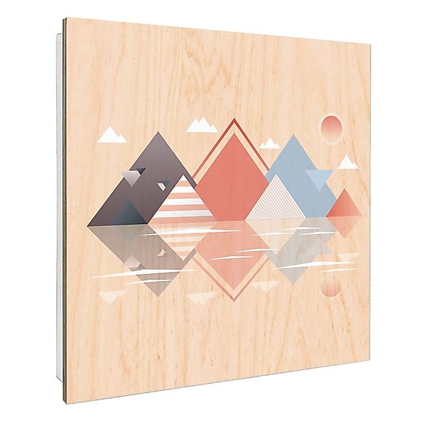 Banjado Schlüsselkasten mit Holzfront 30x30cm Weiß Scharnier Links 50 Haken günstig online kaufen