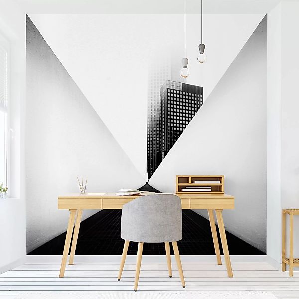 Fototapete Geometrische Architekturstudie Schwarz-Weiß günstig online kaufen