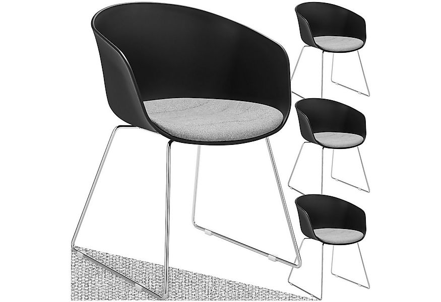 tectake Esszimmerstuhl Kunststoff-Armlehnstuhl (Set, 4 St), Weich gepolster günstig online kaufen