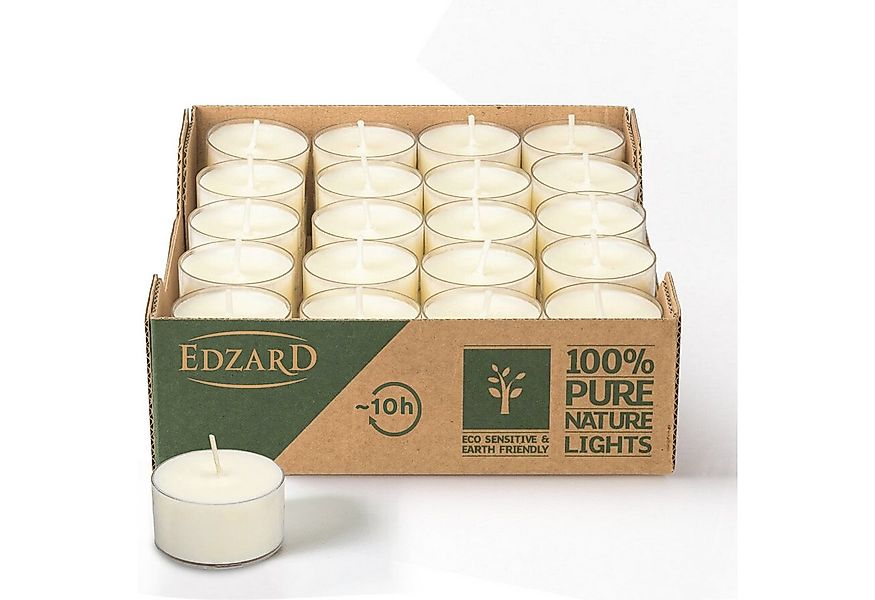 EDZARD Teelicht Teelichter 40 Stück (Set), Rapswachs, transparenter Kunstst günstig online kaufen