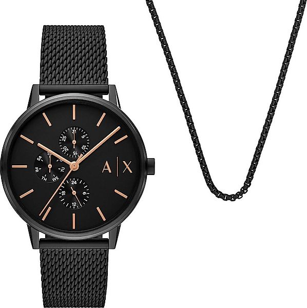 ARMANI EXCHANGE Multifunktionsuhr AX7162SET, (Set, 2-tlg., mit Kette), Armb günstig online kaufen