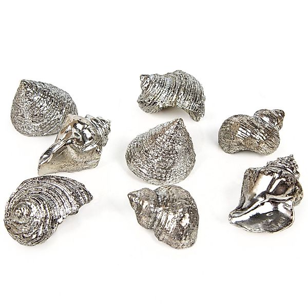 Logbuch-Verlag Dekofigur 8 silberfarbene Muscheln 4 günstig online kaufen