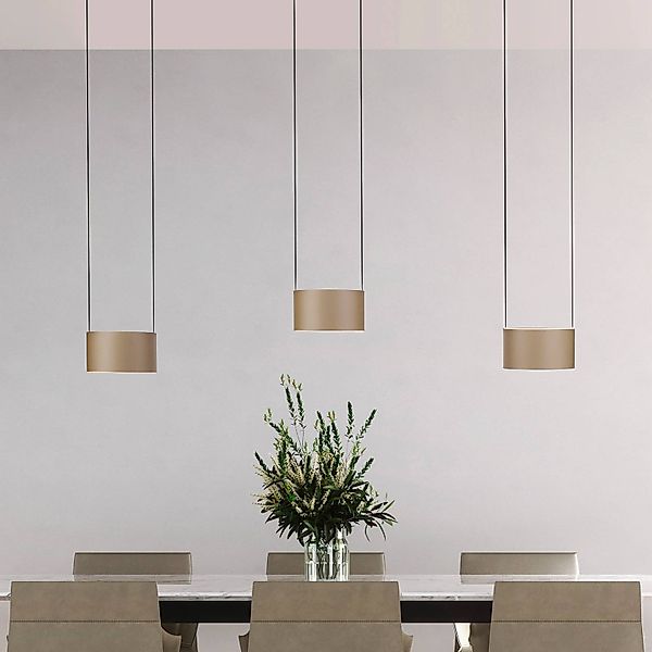 PURE LED-Hängelampe Clipse, bronze, Länge 110 cm, CTT, 6-flg günstig online kaufen