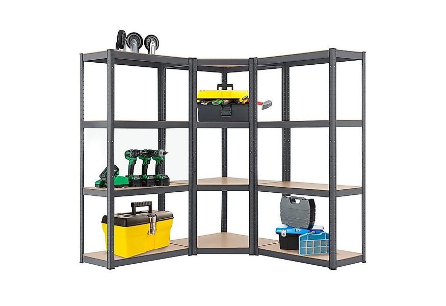 Juskys Schwerlastregal 3er Regalsystem, aus verzinktem Metall, Abstände der günstig online kaufen