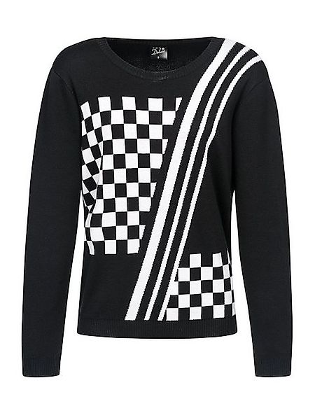Pussy Deluxe Checkered Knit Damen Strickpullover schwarz/weiß günstig online kaufen