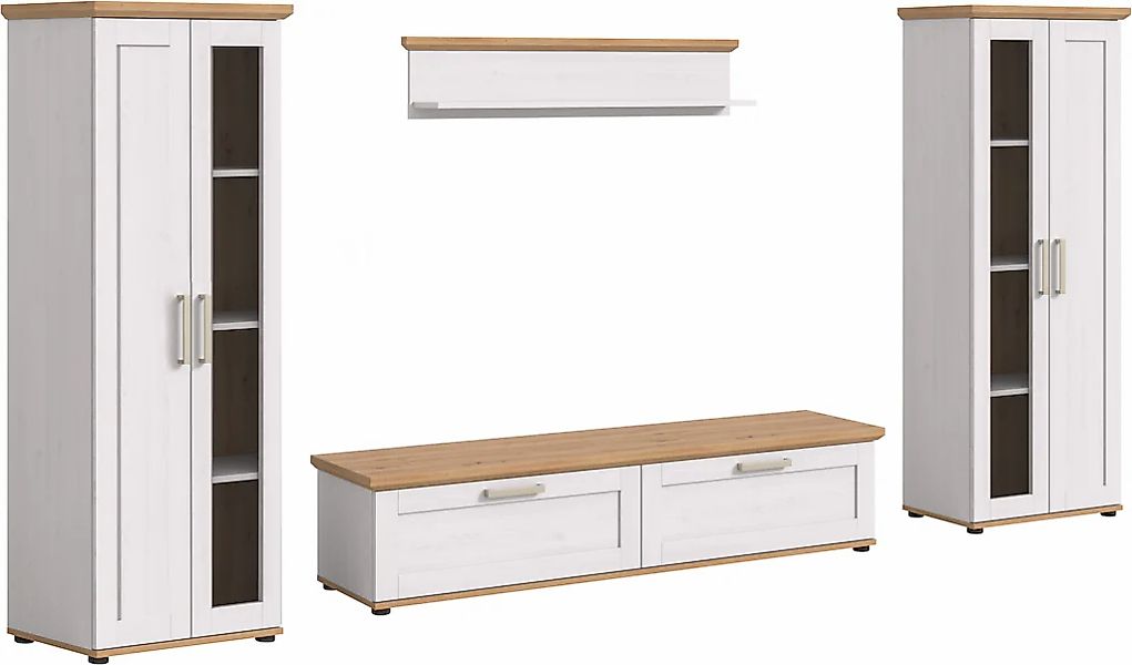 Home affaire Wohnwand "Cosenza", (Set, 4 St.), Cosenza, Breite: 336 cm, 2xV günstig online kaufen