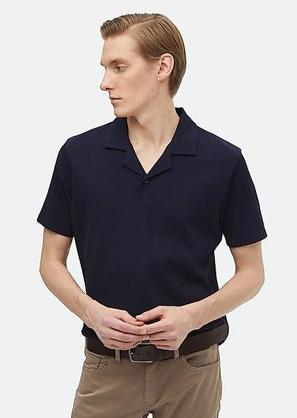 RAMSEY Poloshirt Marineblau Jacquard Kuba Kragen 100% Baumwolle T-Shirt günstig online kaufen