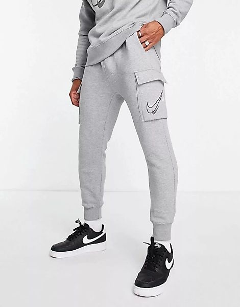 Nike – Summer of Sports – Bedruckte Cargo-Jogginghose in Grau günstig online kaufen