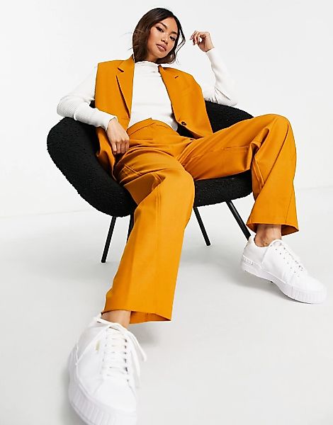 Selected Femme – Elegante Anzughose aus recyceltem Material in Orange, Komb günstig online kaufen