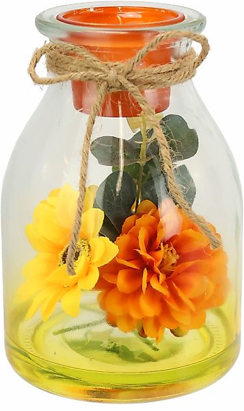 I.GE.A. Teelichthalter "Teelichthalter aus Glas mit Teelichtkerze", (1 St.) günstig online kaufen