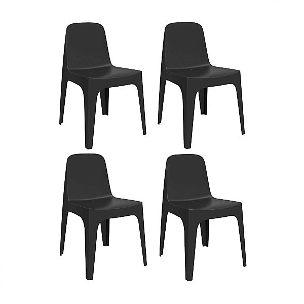 Vondom - Solid Stuhl 4er Set - schwarz/BxHxT 60x80x53cm/für Innen- und Auße günstig online kaufen