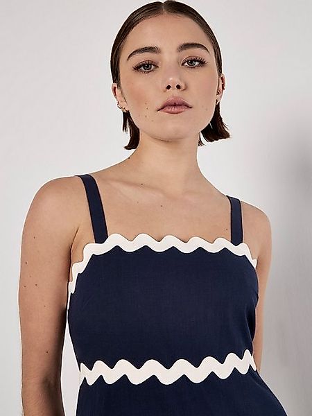 Apricot Midikleid Trägerkleid, mit Zick Zack Abschlüsse günstig online kaufen