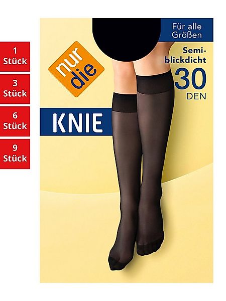 Nur Die Kniestrümpfe 30 DEN Damen (1er/3er/6er/9er Pack, 3-Paar) Knie-strüm günstig online kaufen