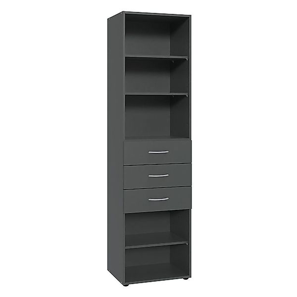 Lomadox Regal MIAMI-43, graphit, 3 Schubladen, günstig online kaufen