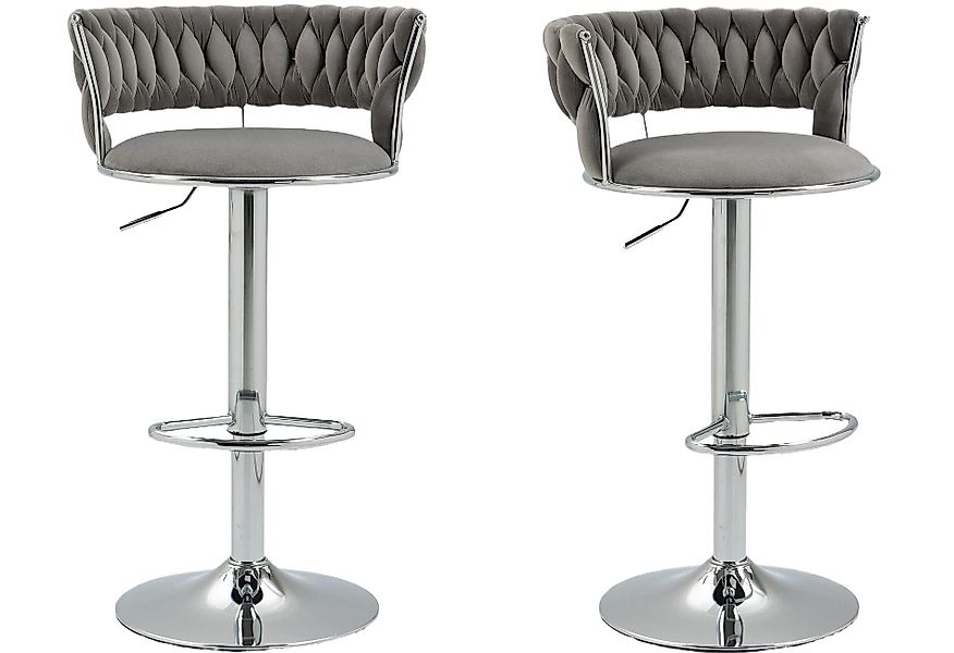 LVHOM Barhocker silber/goldene Stuhlbeine, Moderne Samt-Hochstuhl/Barstuhl günstig online kaufen