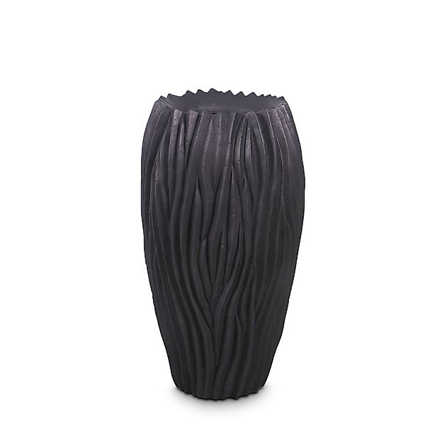 River Bodenvase wellenförmige Struktur Ø 38 cm, Höhe 70 cm schwarz günstig online kaufen