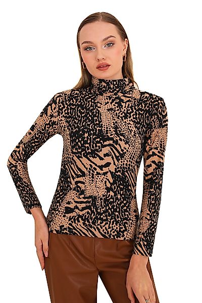 Bongual Rollkragenshirt Longsleeve Leopard Animal Print günstig online kaufen