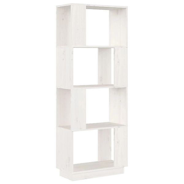 VidaXL Bücherregal/Raumteiler Weiß 51x25x132 cm Massivholz Kiefer günstig online kaufen