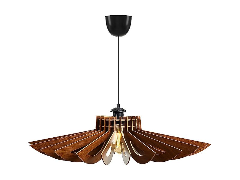 Deckenleuchte - MDF - 68 x 50 cm - Nussbaumfarben - FARITA günstig online kaufen