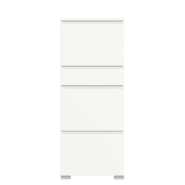 Moderner Schuhklappenschrank in Weiß 152 cm hoch - 60 cm breit günstig online kaufen