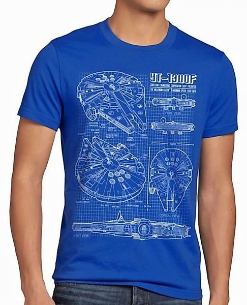 style3 T-Shirt Millennium Falcon star krieg wars imperium der sterne vader günstig online kaufen