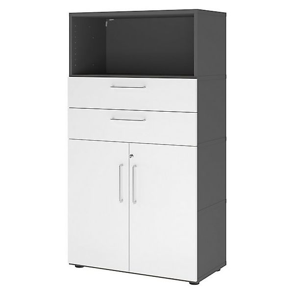 bümö Aktenschrank flexi Schrank Dekor: Graphit/Weiß günstig online kaufen