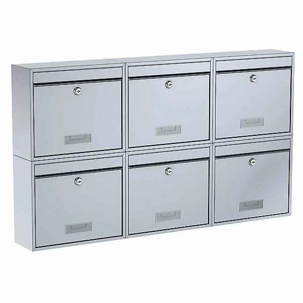 Basi - Briefkasten - SET - 6x BK 900 - Stahl Silber - 6x2170-0661 günstig online kaufen